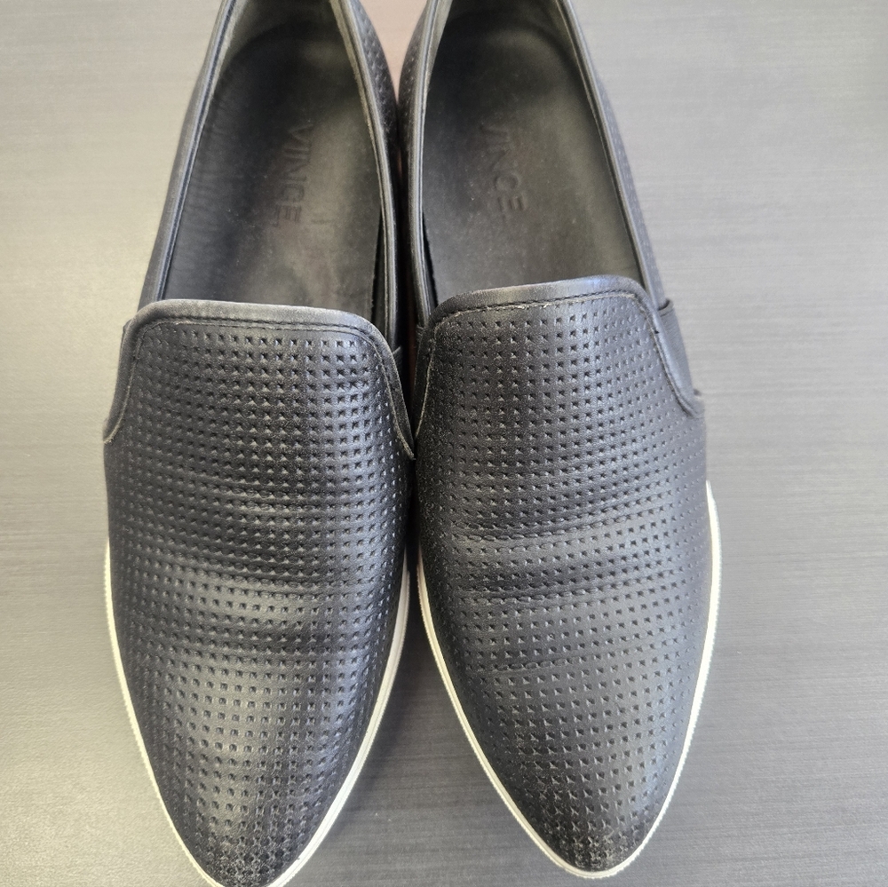 Vince Black Perforated Loafers